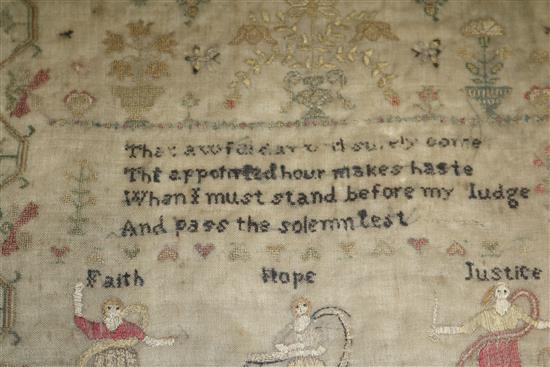 An early 19th century needlework sampler and a petit point tapestry sampler 39